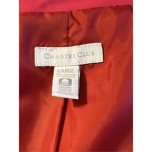 Charter Club Women’s Short Jacket with Bell Sleeves Terracotta Size Large - Picture 6 of 11